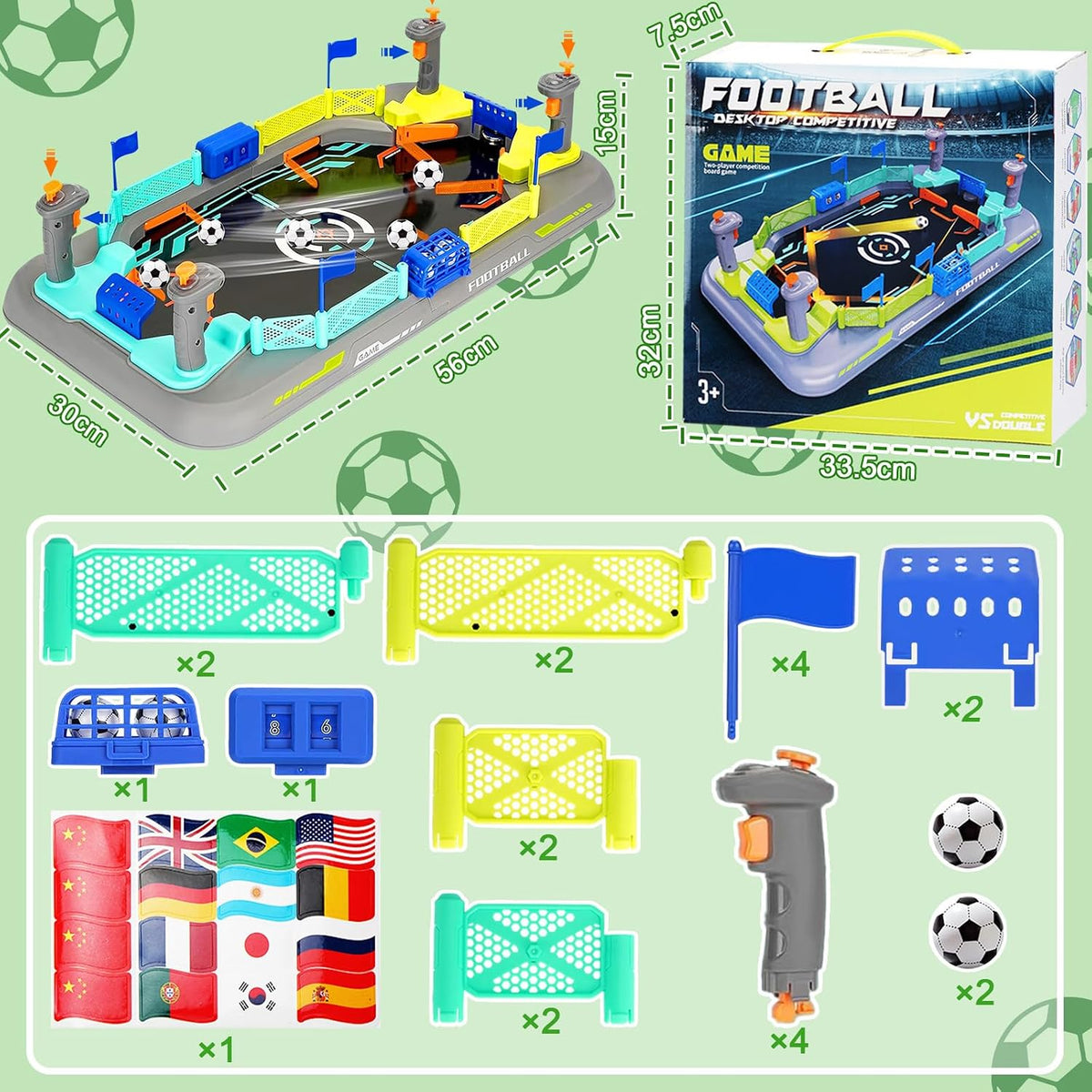 COUOMOXA Juego de mesa de fútbol para niños: mini juego de mesa de...