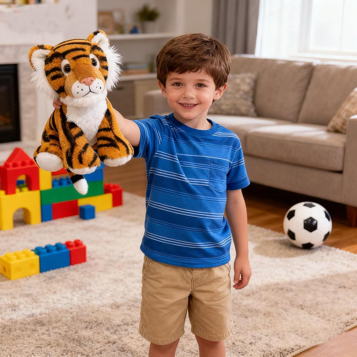 YUKOUQIAN Lindo animal de peluche de tigre, juguete de 8 pulgadas,...