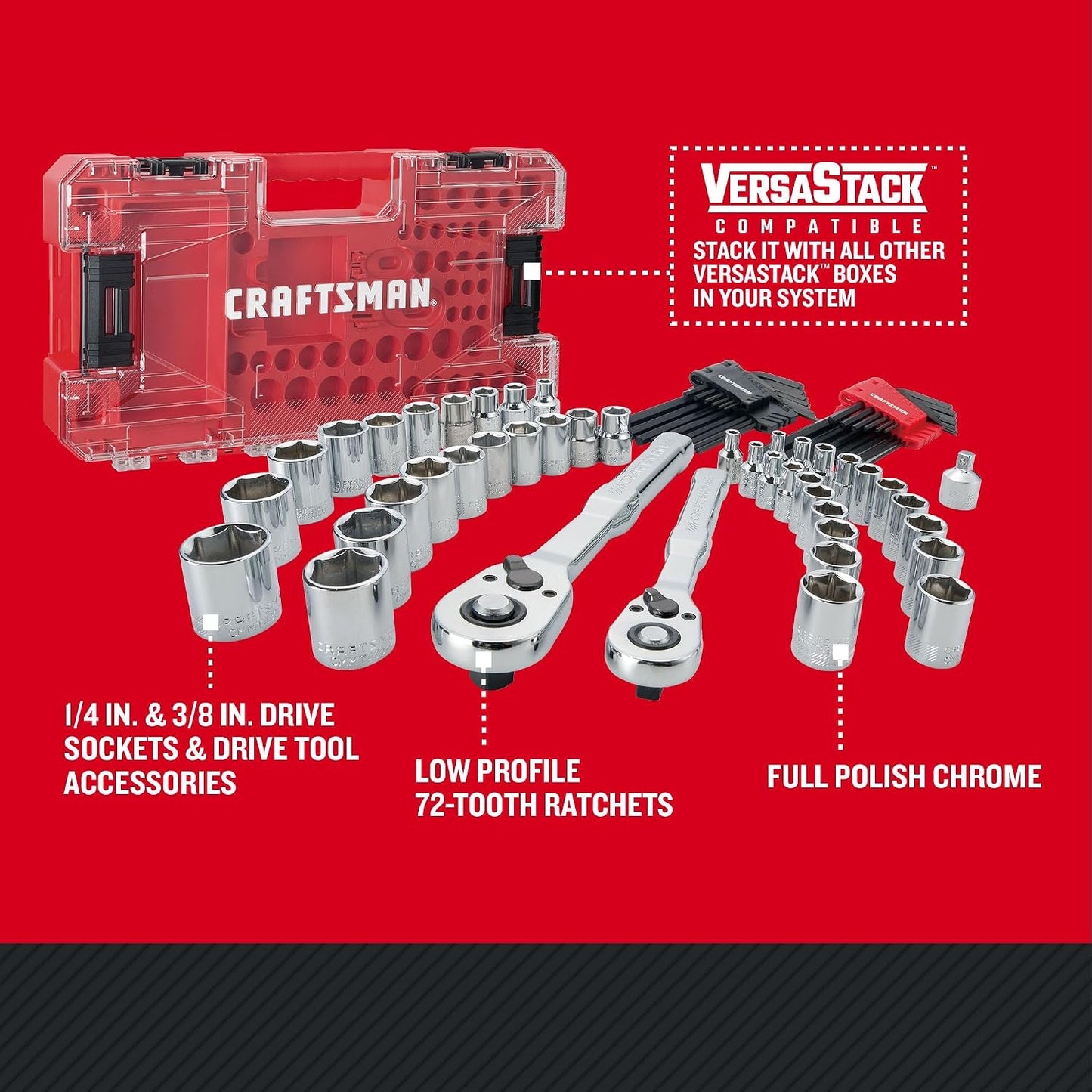 CRAFTSMAN - Juego de herramientas mecánicas Versastack, mando de 1\...