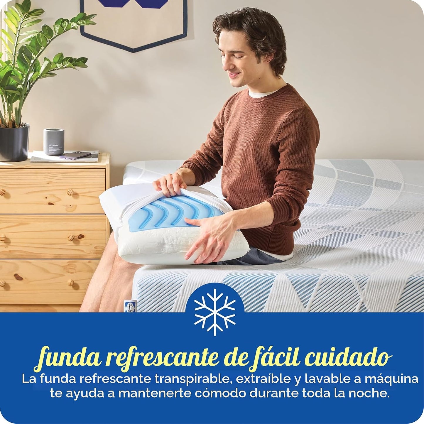 Sealy Dreamlife Almohada refrescante de espuma viscoelástica tamaño...