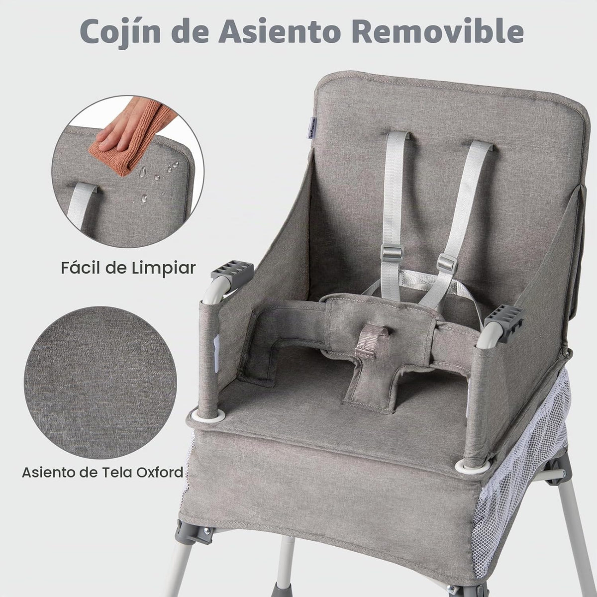 INFANS Silla alta para bebé, silla alta plegable portátil para bebé...