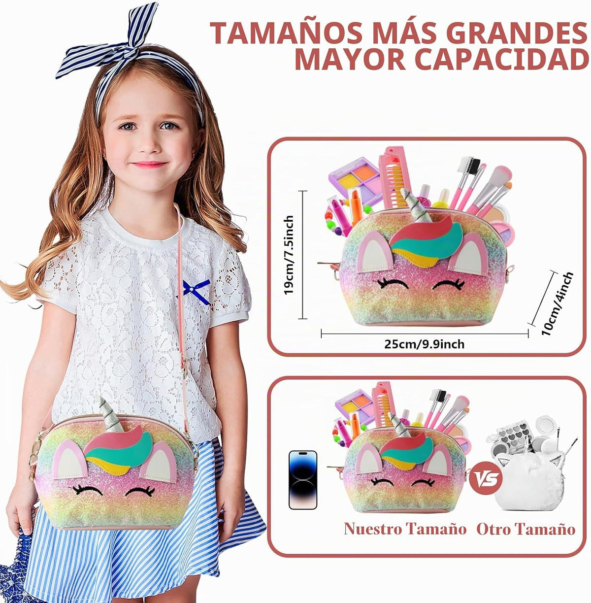 20 piezas de maquillaje real para niñas de 3 a 11, juegos de maquil...