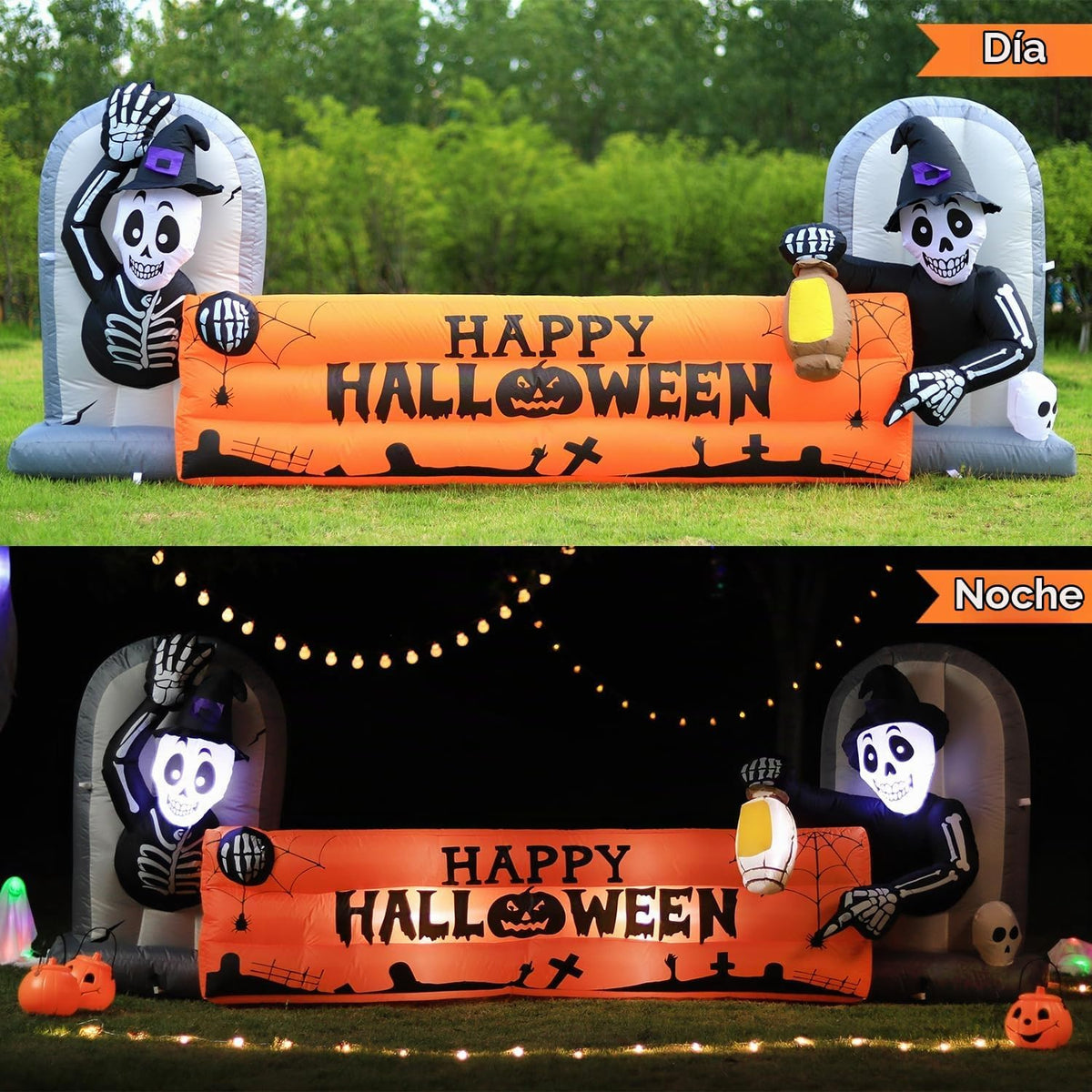 Decoración inflable grande de Halloween de 10 pies, pancarta de láp...