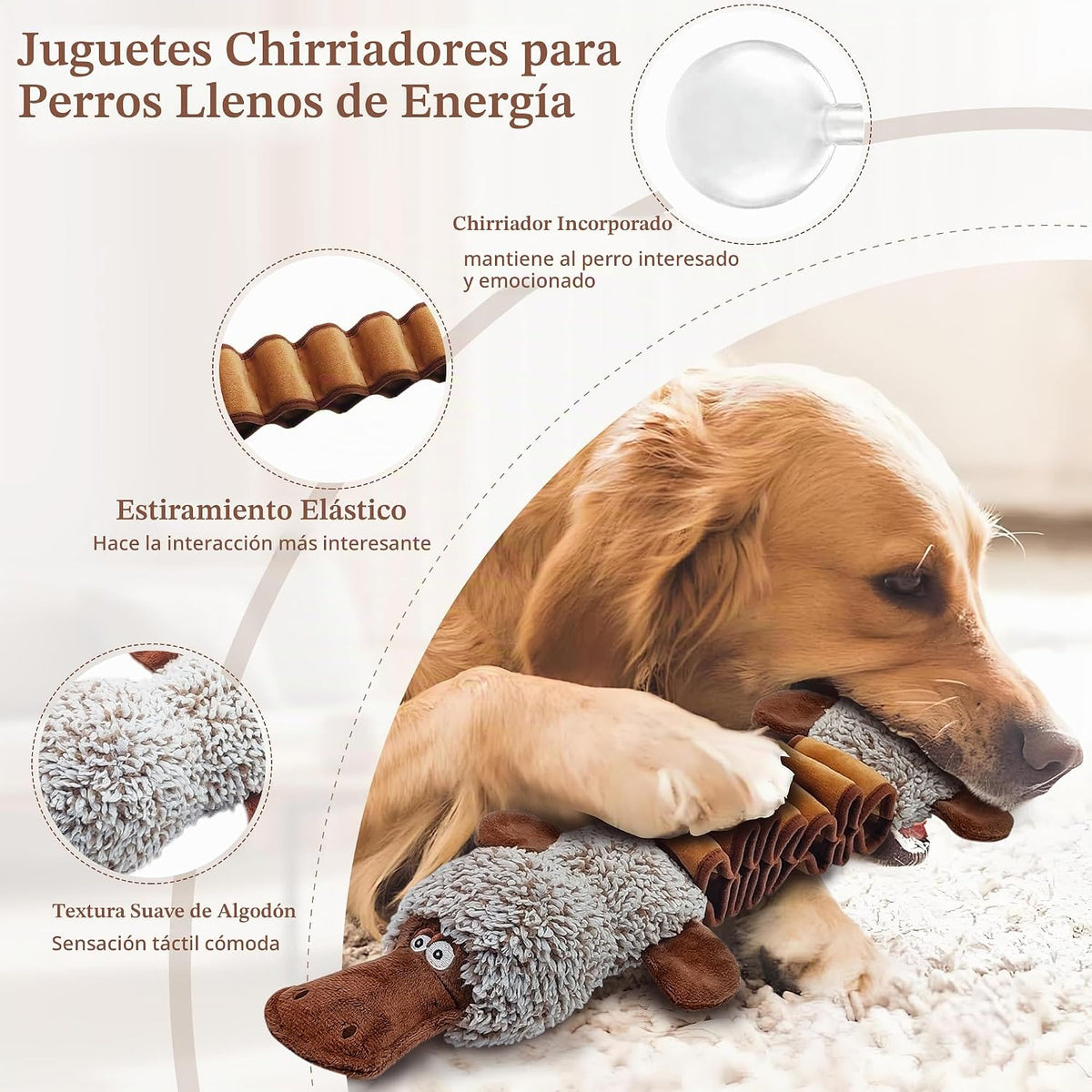 BUYPOW Juguetes Chirriantes para Perros, Juguetes Interactivos de T...