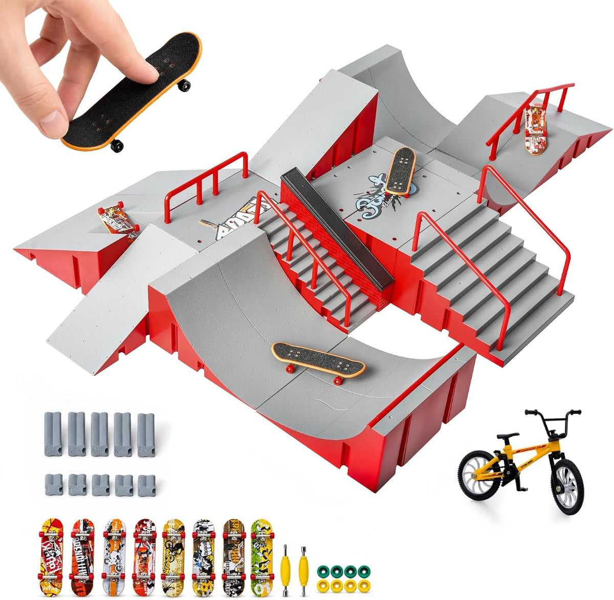 RNGODO Finger Skateboard Park Kits, juego de rampa de patineta de d...