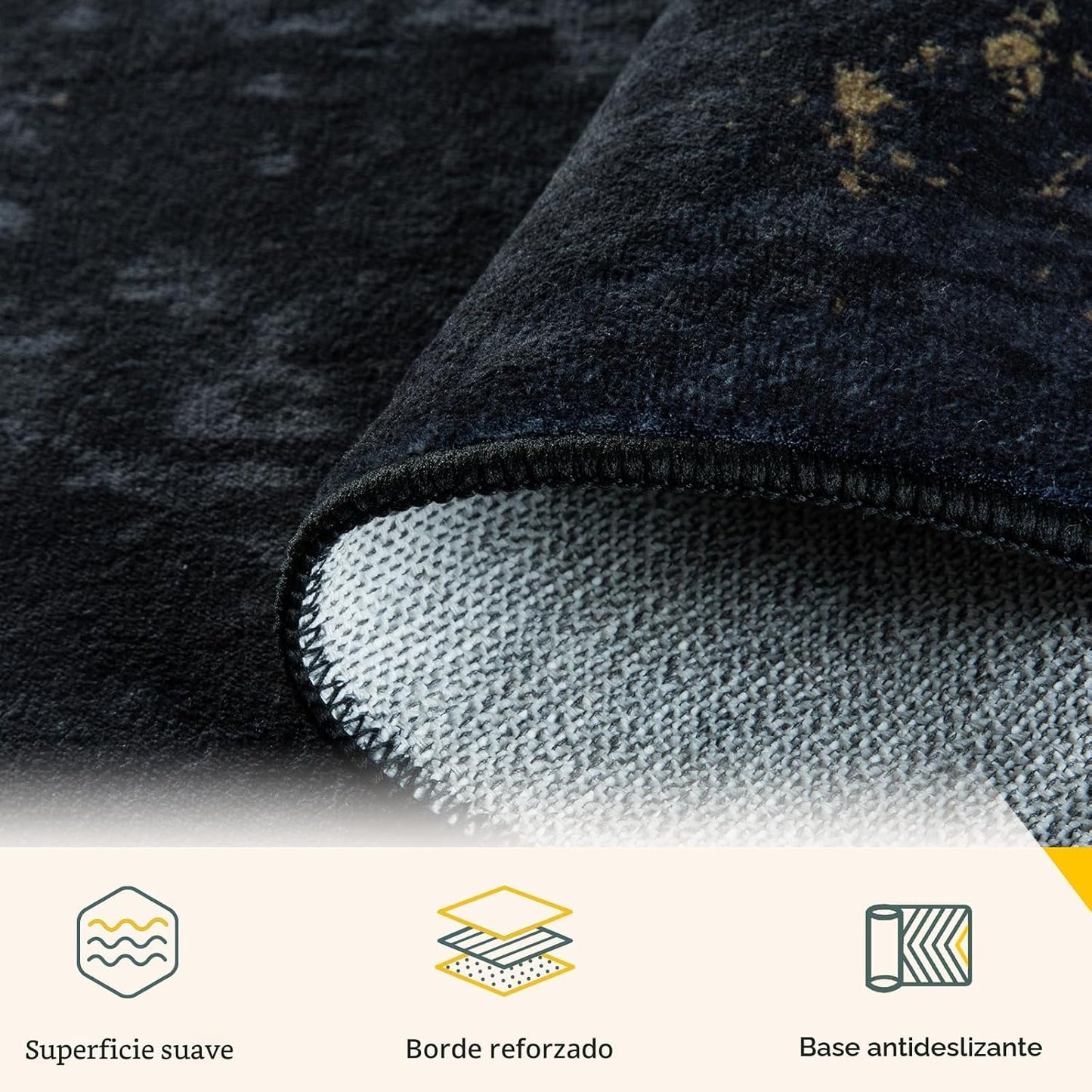 RELEANY - Alfombra abstracta lavable de 5 x 7 pies para sala de est...