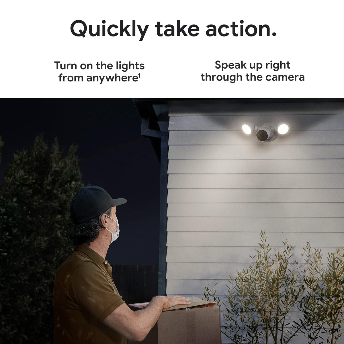 Google Nest Cam con Foco - Cámara Exterior - Cámara de Seguridad co...