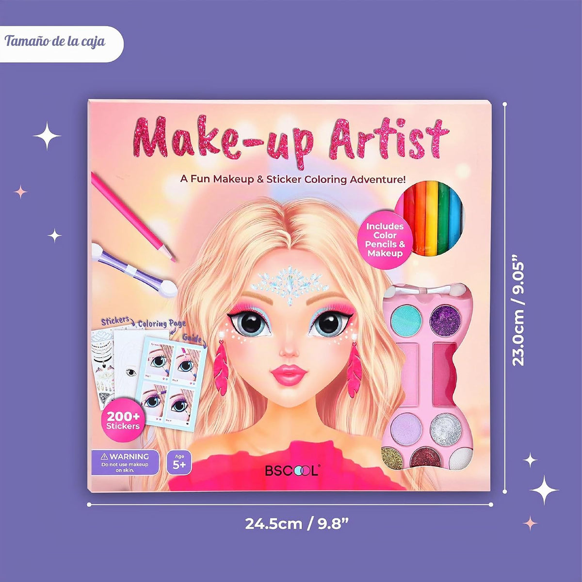 BSCOOL Artista de maquillaje. Maquillaje divertido 3 en 1, calcoman...