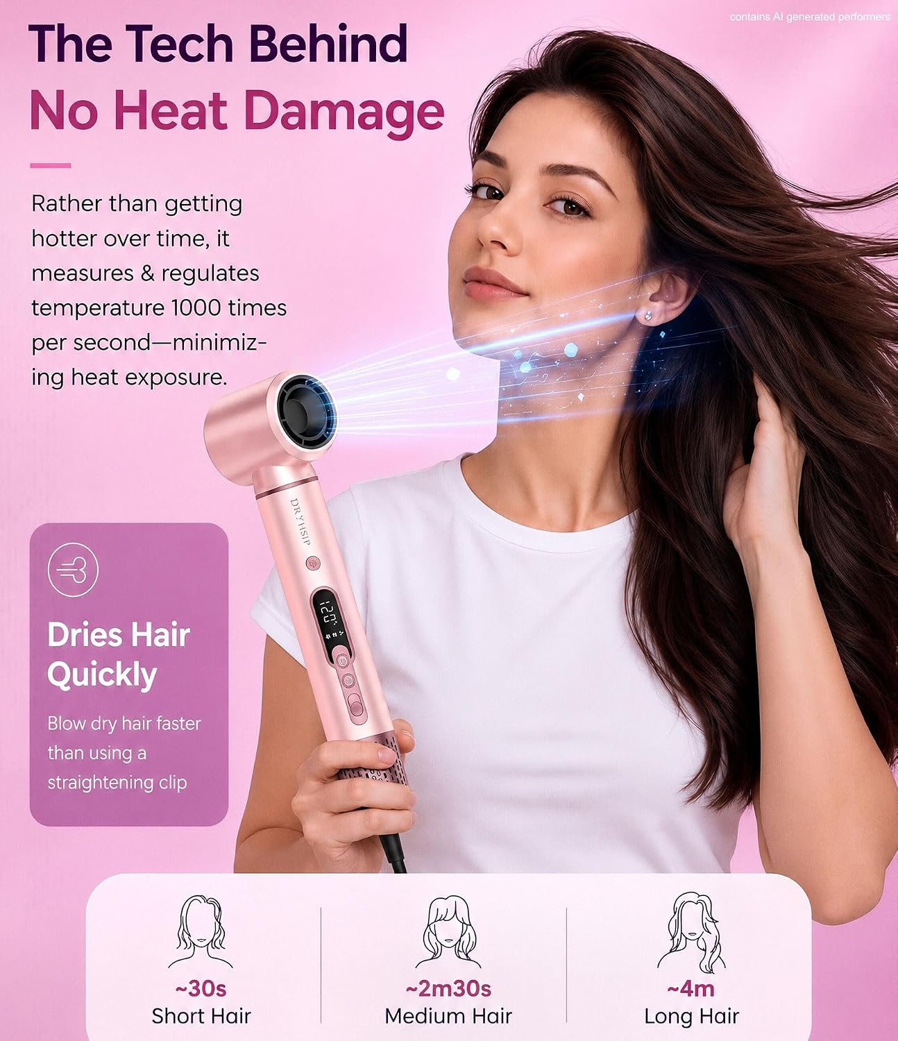 Purtitwe Cepillo secador de pelo de doble voltaje para viajes, herr...