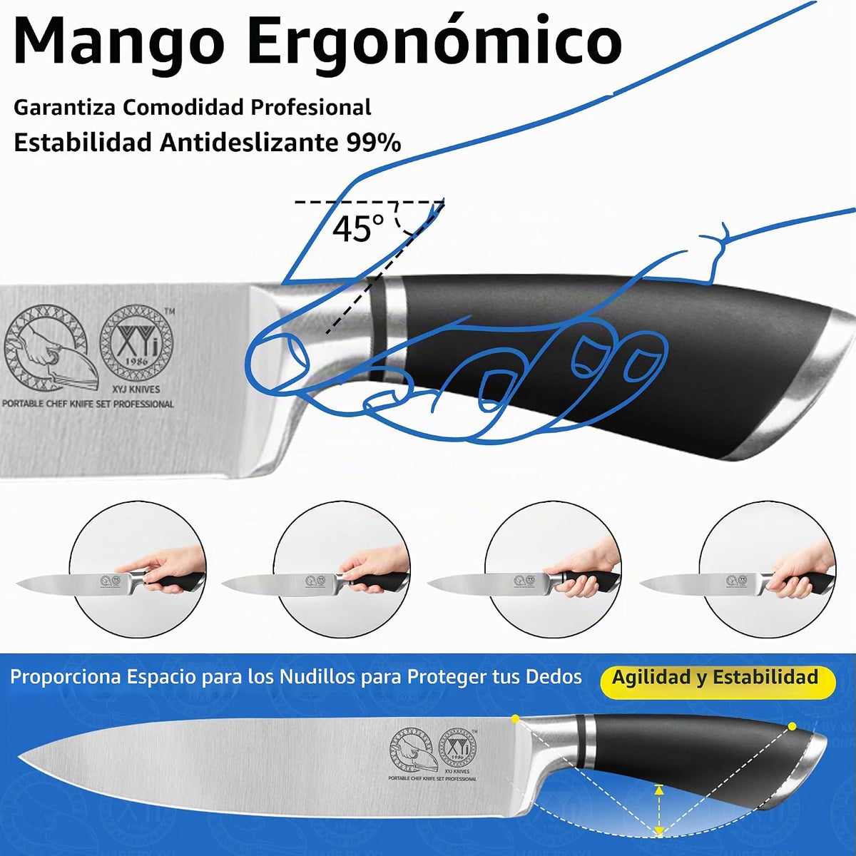 Juego de 13 cuchillos profesionales XYJ para chefs maestros, juego...