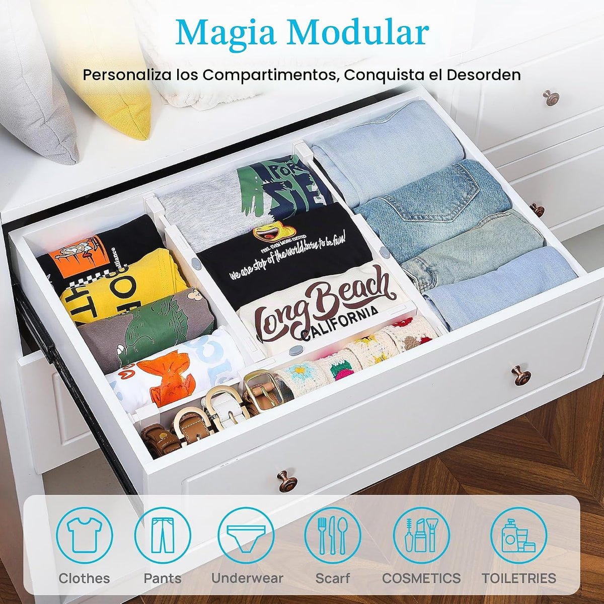 Vtopmart Paquete de 16 Divisores de Cajones para Ropa, 4" de Al...