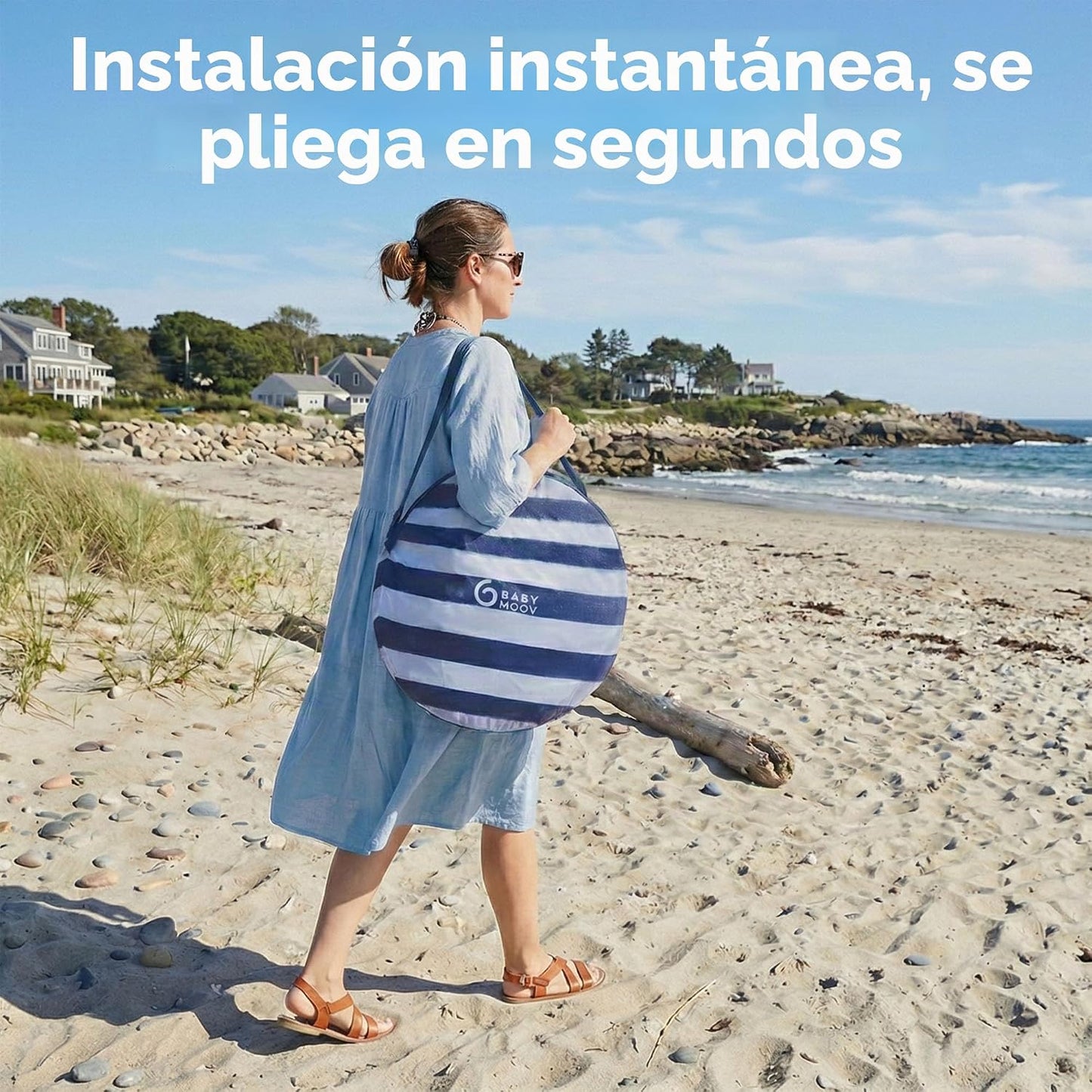 Babymoov Tienda de campaña marina anti-UV UPF 50+ con sistema despl...