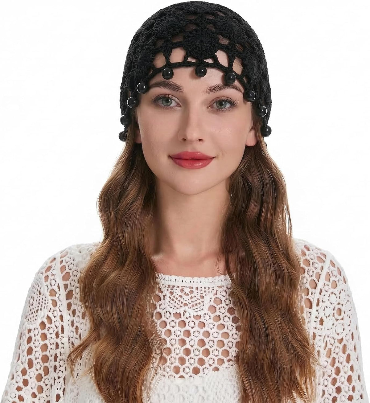 ZLYC Gorro de calabaza de crochet de algodón para mujer hecho a man...