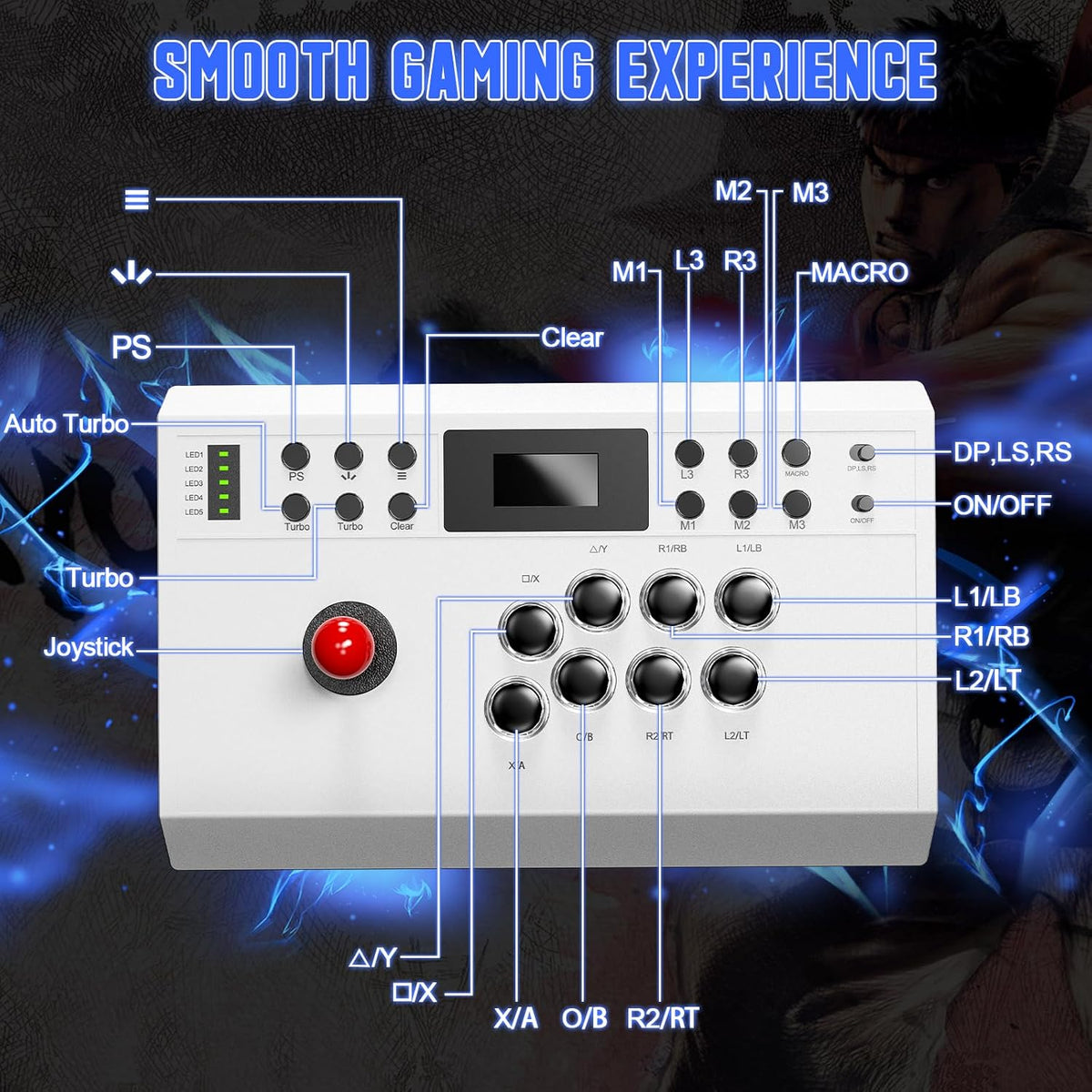 Nonbliep Arcade Stick con Cable Compatible con PS5\/PS4\/PC\/, para...