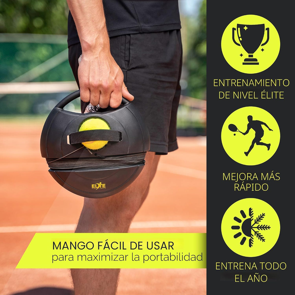 Elite Trainer Juego de pelotas de rebote de tenis | Base de potenci...