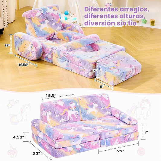 Sofá Modular Infantil de Juego IFNOW, Sofá para Niños Pequeños, Sof...