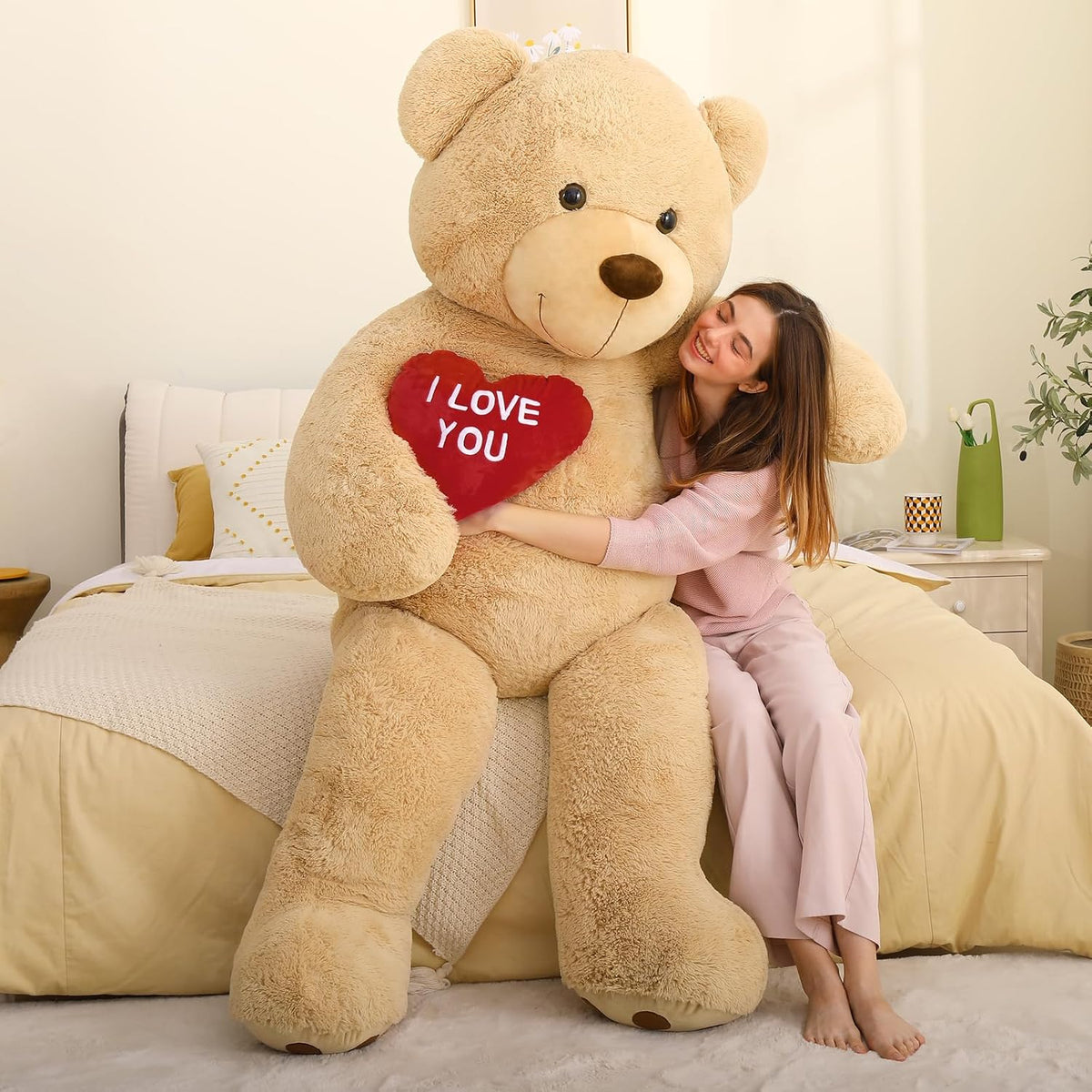 MaoGoLan - Oso de peluche gigante de 6 pies, corazón rojo grande, o...