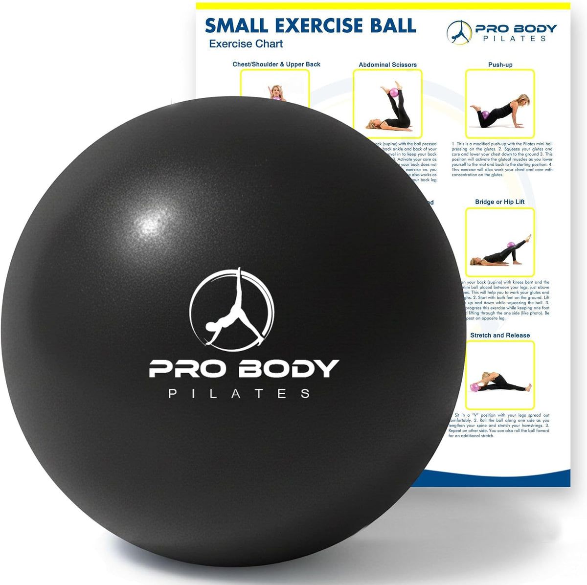 ProBody Pilates Mini Pelota de Ejercicio - Bola de 9 Pulgadas para...