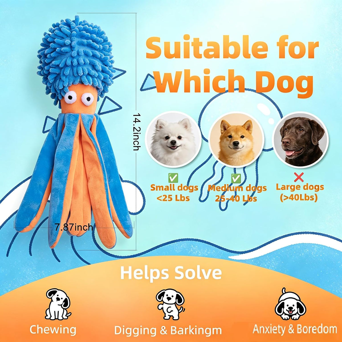 Paquete de 2 juguetes chirriantes para perros, juguetes de peluche...