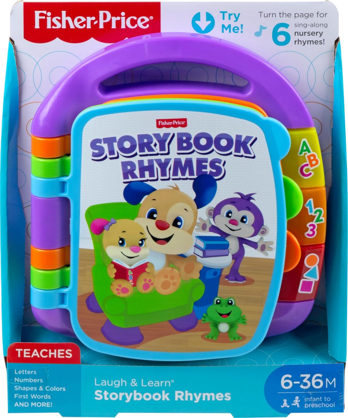 Fisher-Price Ríe y aprende libro de historias con rimas | Libro mus...