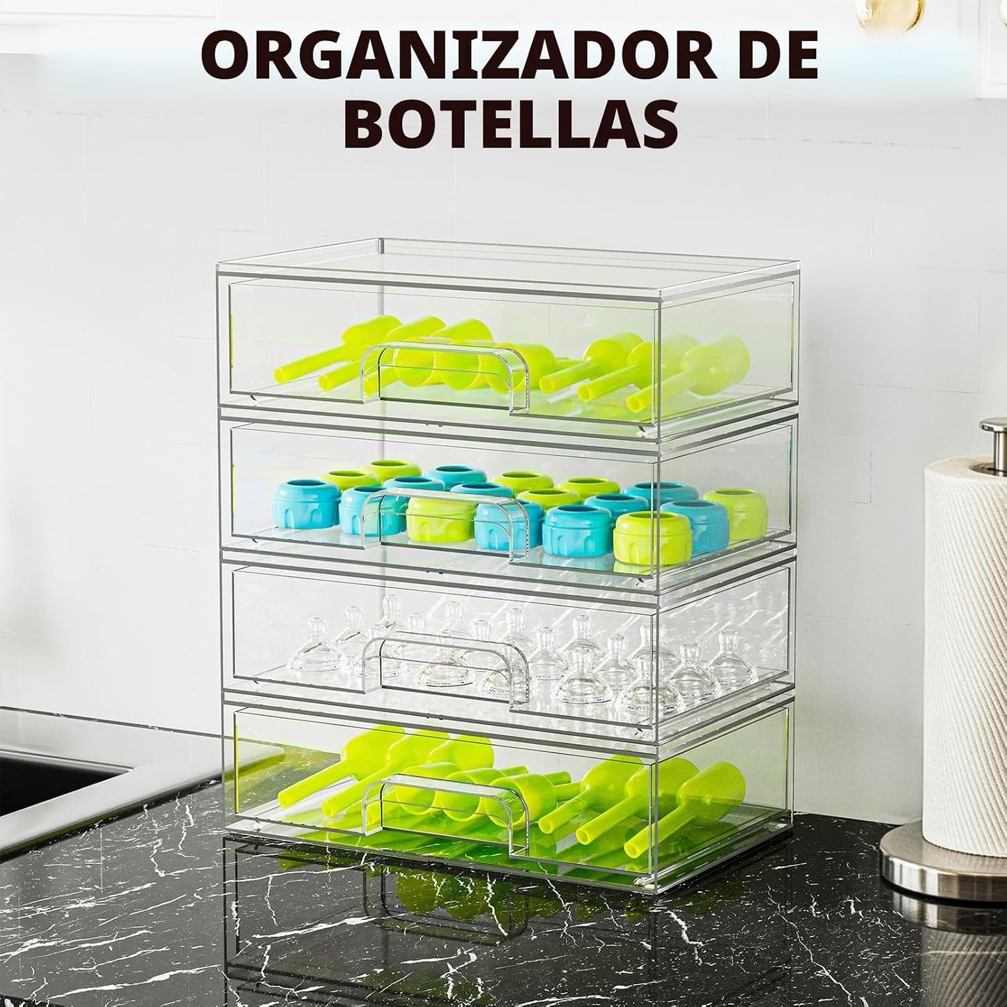 SpaceAid Organizador de almacenamiento de botellas para bebé, conte...