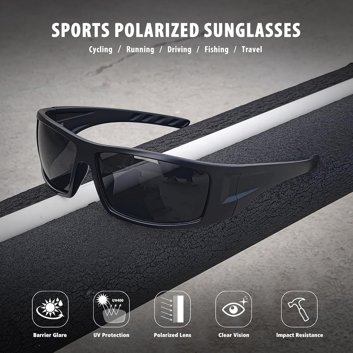Ofwin Gafas de sol deportivas polarizadas para hombres y mujeres, c...
