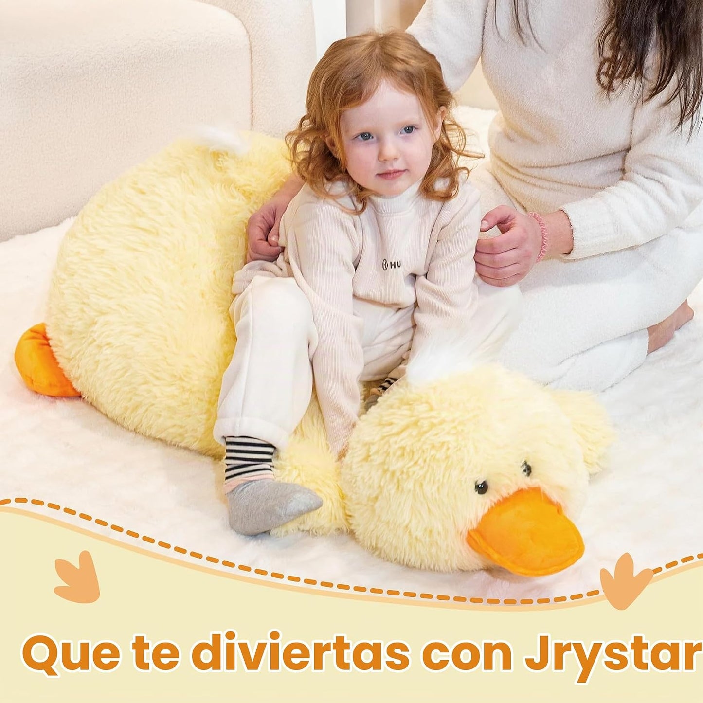 Jrystar Animales de peluche de pato gigante de 43 pulgadas, juguete...