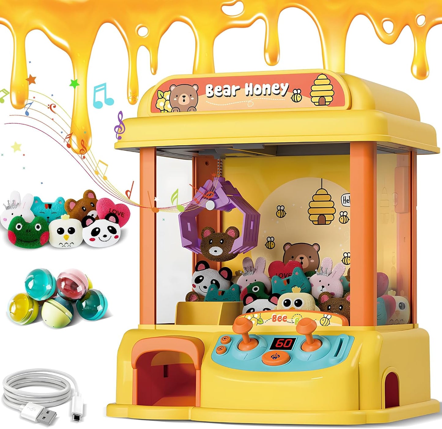 ROHSCE - Máquina de pinza para niños, máquina expendedora de juguet...