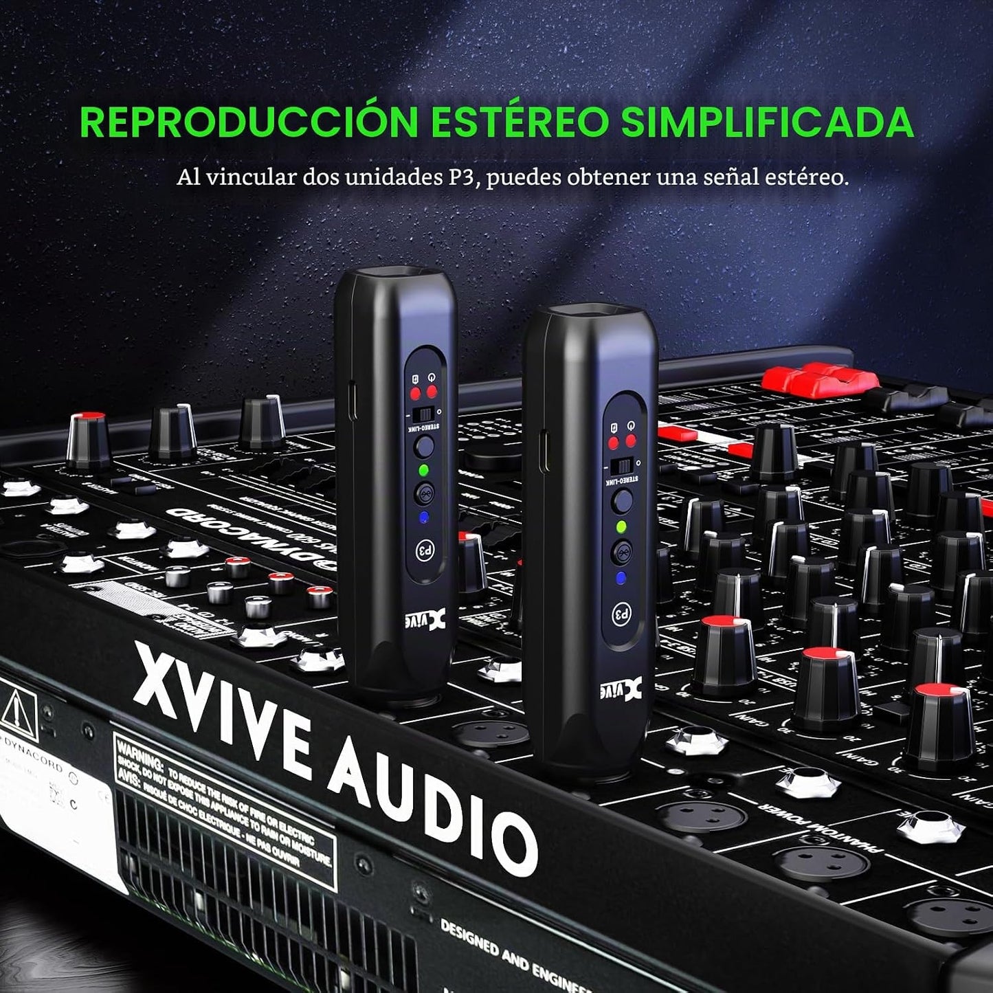 Xvive P3 Receptor Bluetooth XLR Inalámbrico, Adaptador Bluetooth pa...