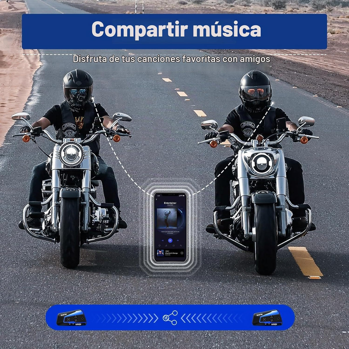 LEXIN B4FM - Auriculares Bluetooth para motocicleta, intercomunicad...