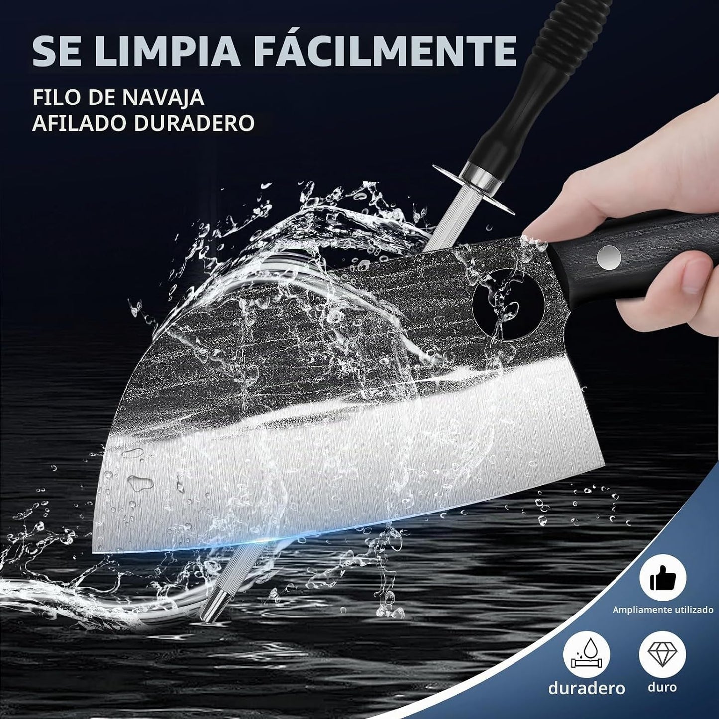 Juego de cuchillos de carnicero TIVOLI para corte de carne, juego d...