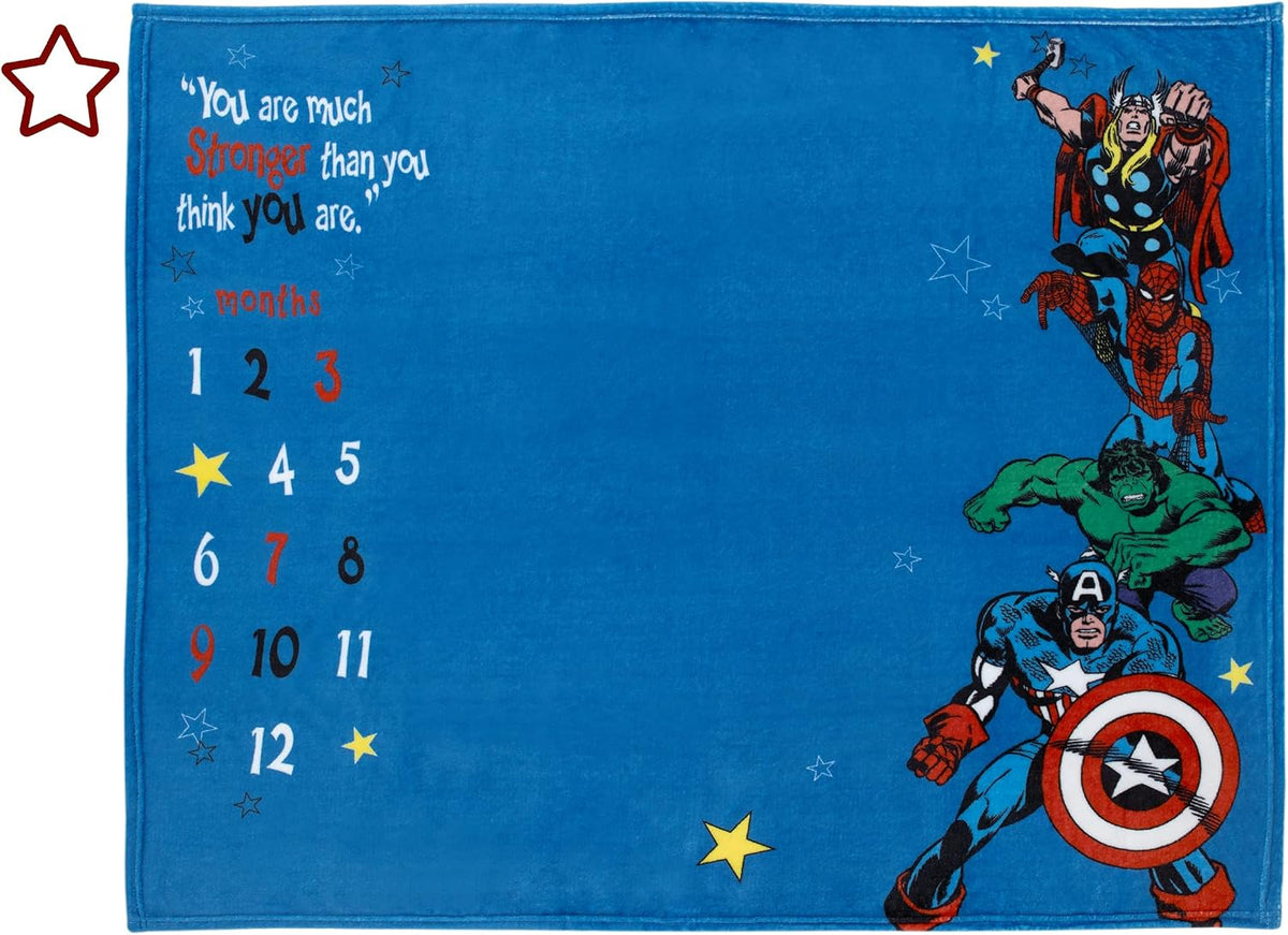 Marvel Comics - Manta para bebé Milestone con Capitán América, Hulk...