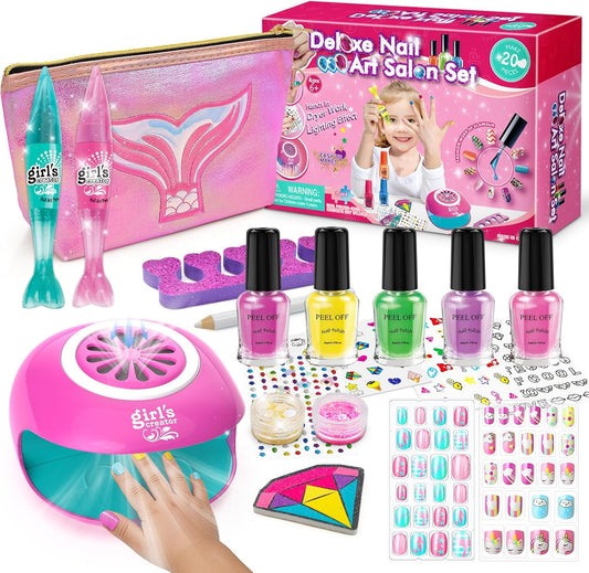 Amagoing Juego de esmaltes de uñas para niñas de 7 a 12 años con se...