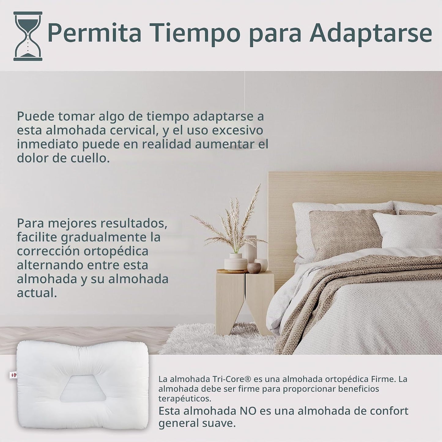 Almohada cervical ergonómica Tri-Core para alivio del dolor de cuel...