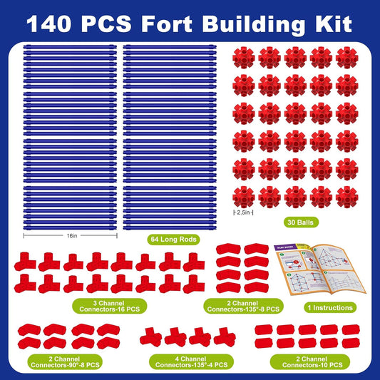 Kit de construcción de fortalezas para niños, 140 piezas de juguete...