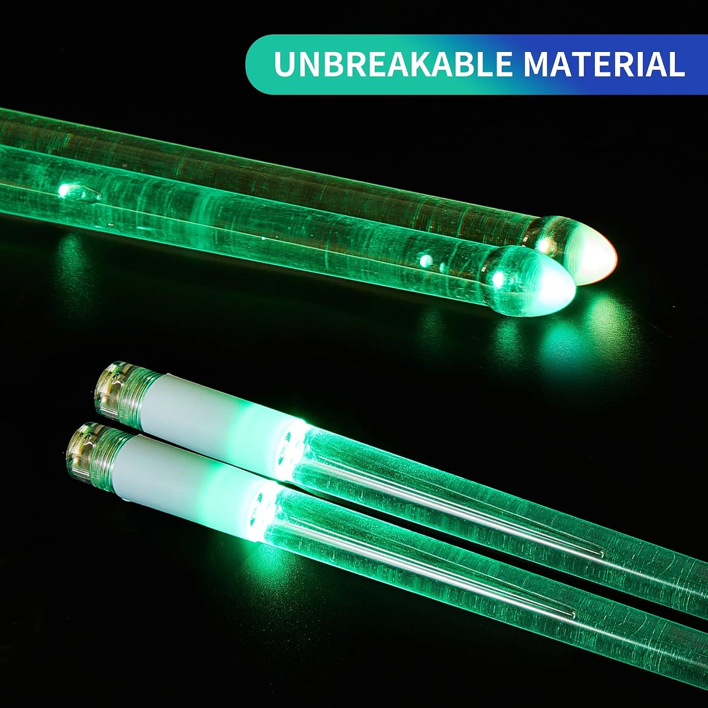Baquetas recargables con luz LED que cambian de color con bolsa de...