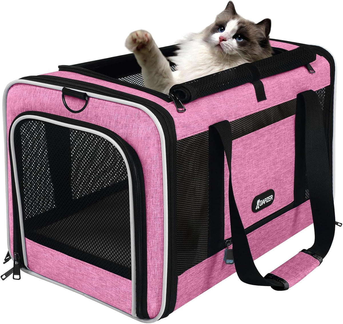GAPZER - Transportador para gatos de 18 x 11 x 11 pulgadas, aprobad...