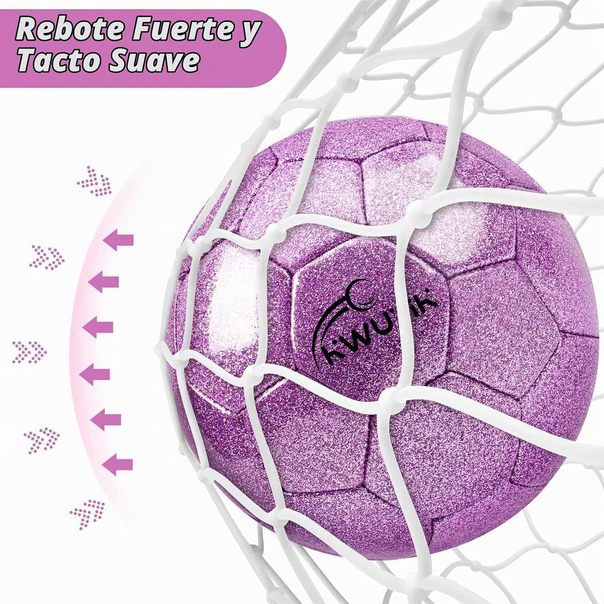 OKWUYiK Balón de fútbol de talla 3, 4, 5, con purpurina rosa, dorad...