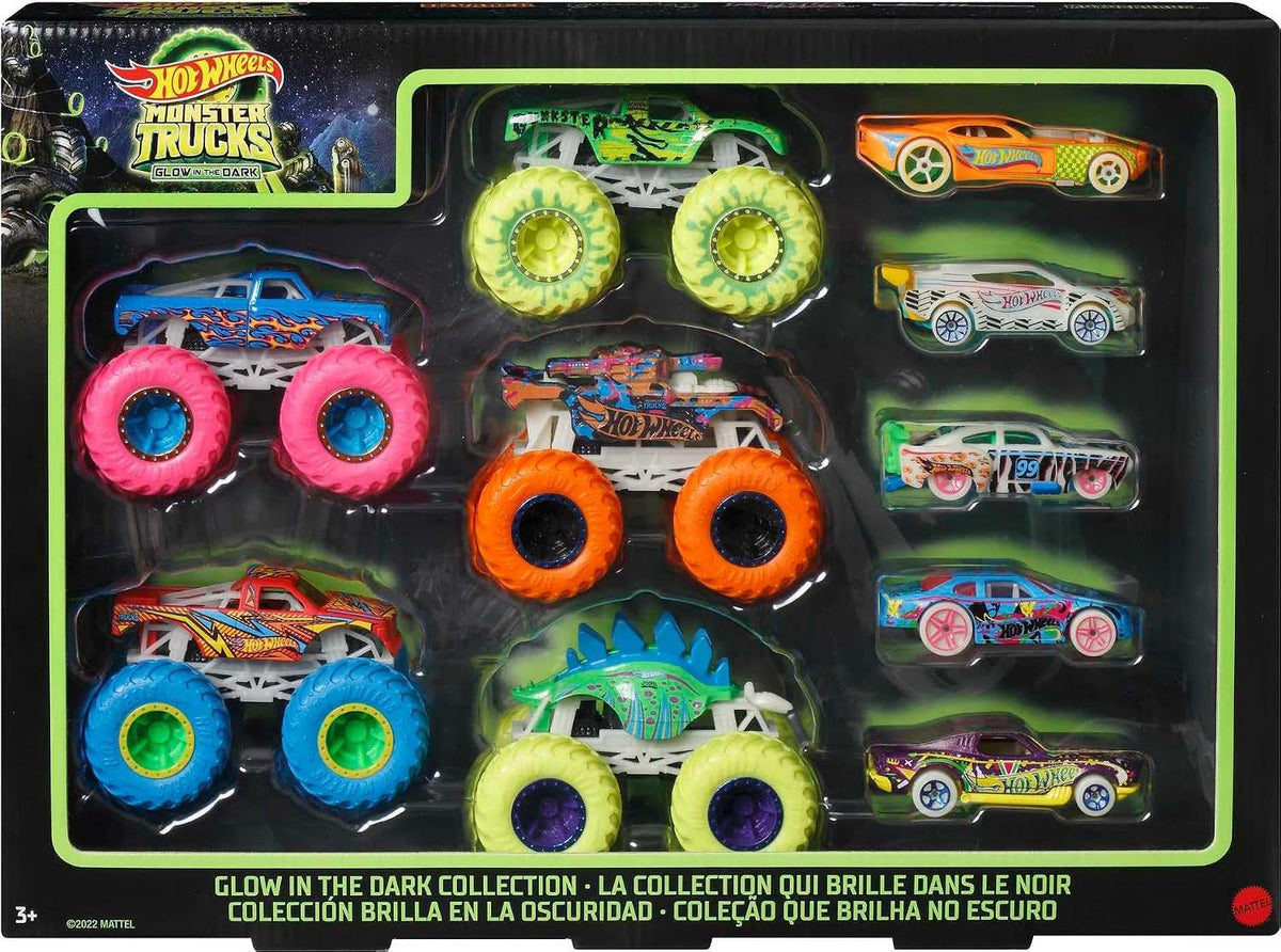 Hot Wheels Toy Monster Trucks - Paquete de 10 vehículos a escala 1:...