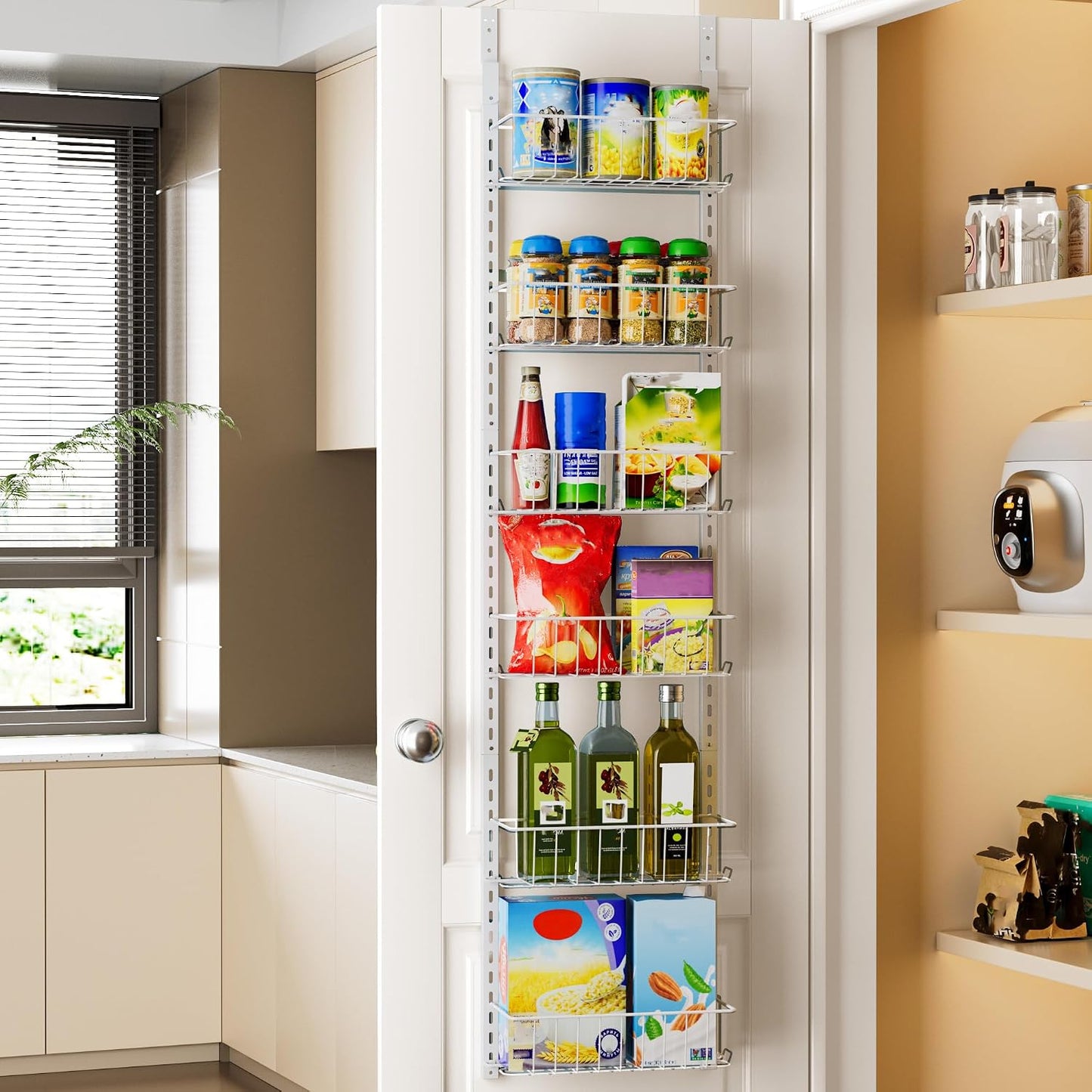 Delamu Organizador de Despensa para Puerta, Organizador Ajustable d...