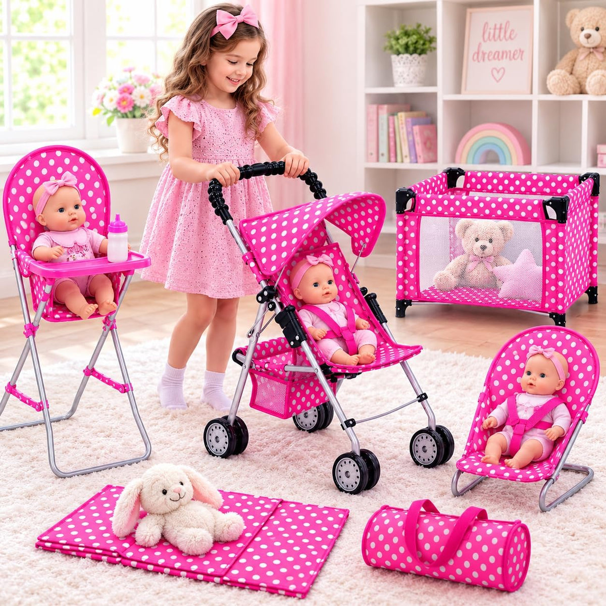 fash n kolor Juego de muñecas de 4 piezas, incluye 1 paquete N Play...