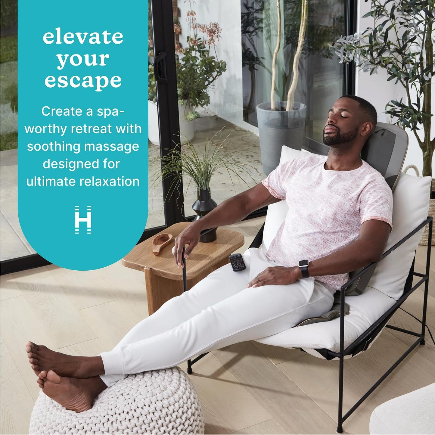 Homedics - Masajeador de espalda con calor, cojín Shiatsu para masa...