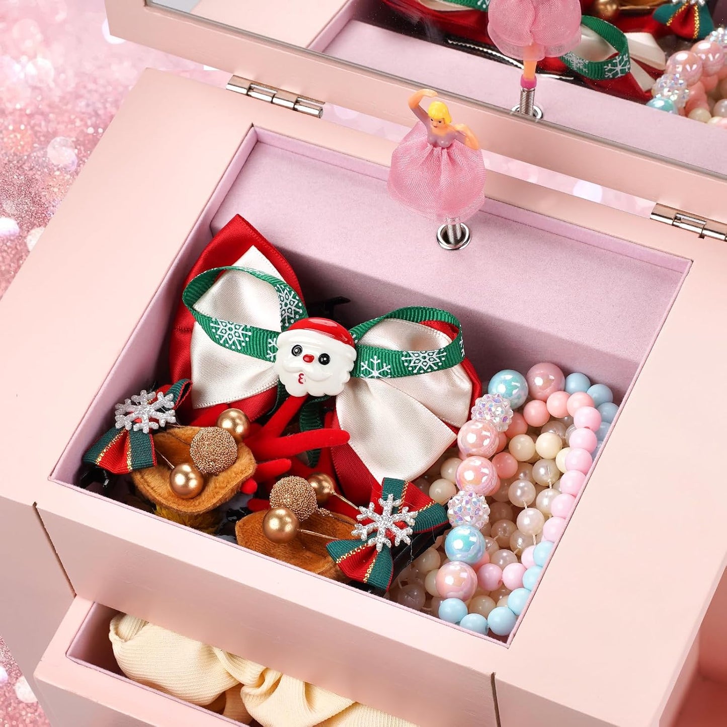 Caja de Joyería Emfogo para Niñas, Caja de Joyería Musical con Bail...