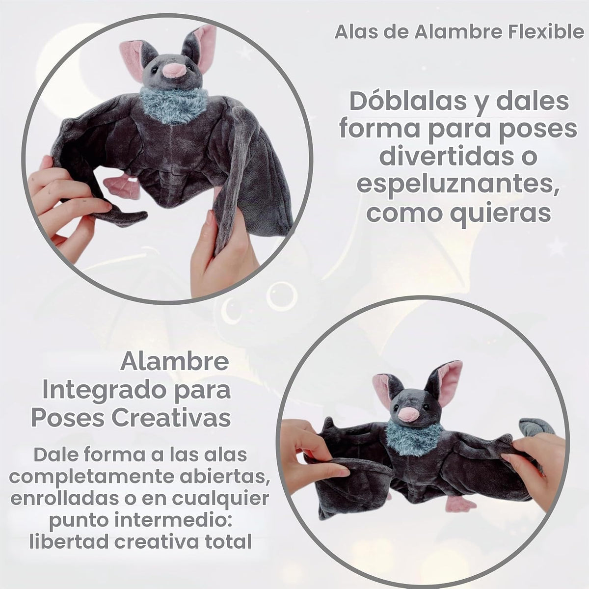 MKTRGOE Peluche de murciélago gótico grande de 22 pulgadas, animal...