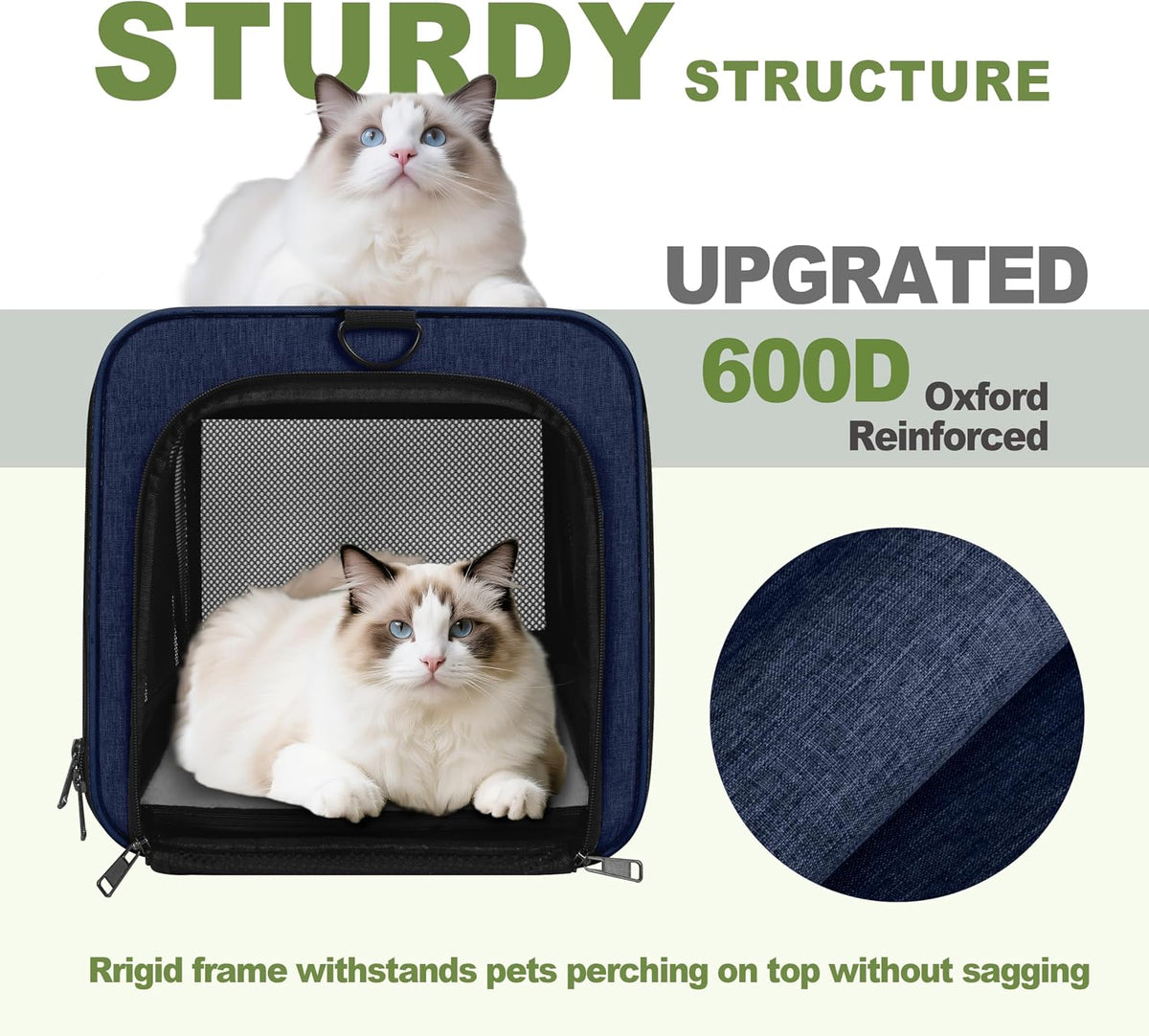 GAPZER - Transportador para gatos de 18 x 11 x 11 pulgadas, aprobad...