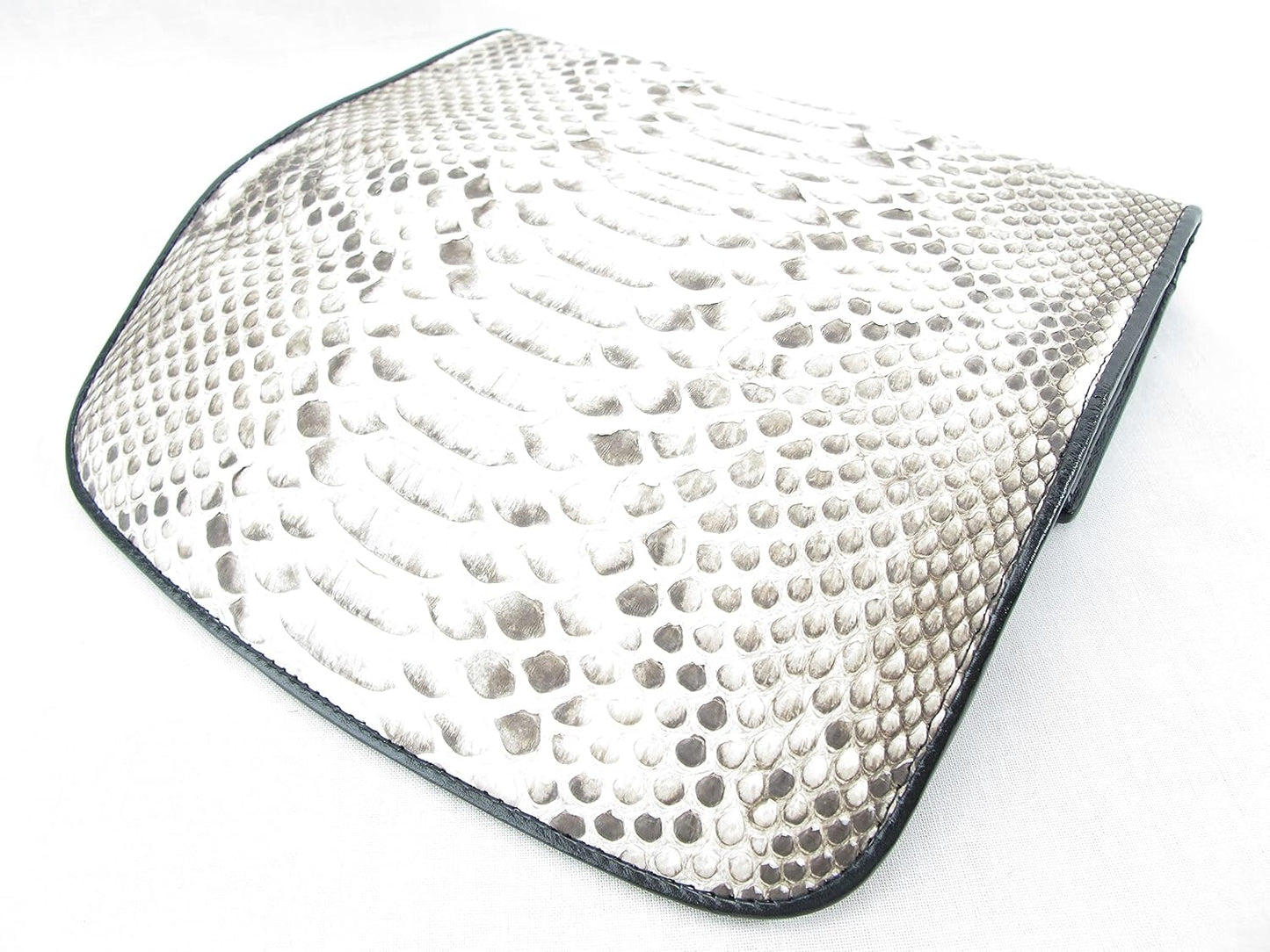 Pelgio Cartera de embrague triple de piel de serpiente de pitón aut...