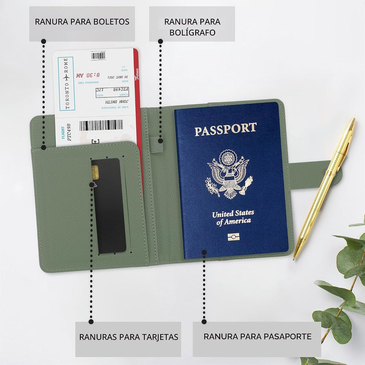 Hermoso soporte para pasaporte para viajes, bonita funda con soport...