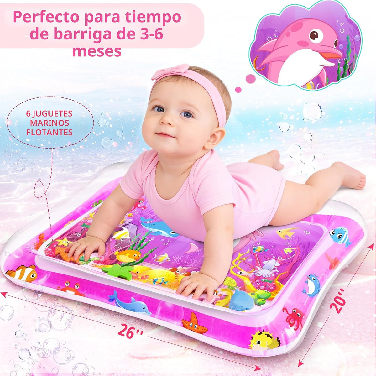 Yeeeasy Tapete de Agua para Tiempo Boca Abajo para Niña, Juguetes p...