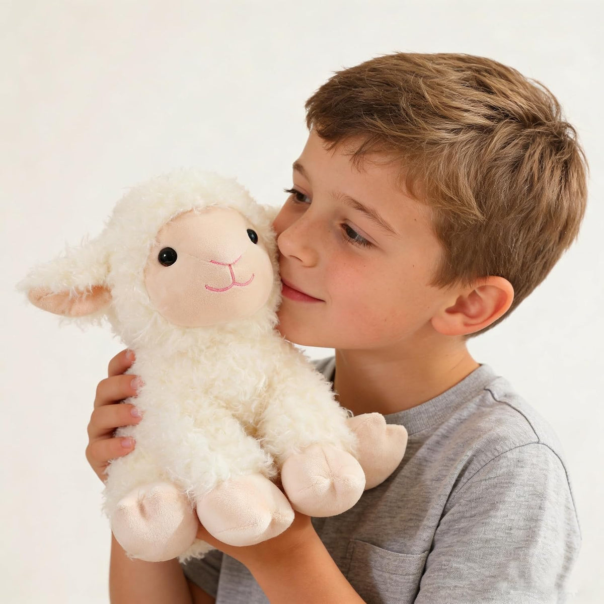 YUKOUQIAN Peluche de oveja de 8 pulgadas para niñas y niños, Navida...