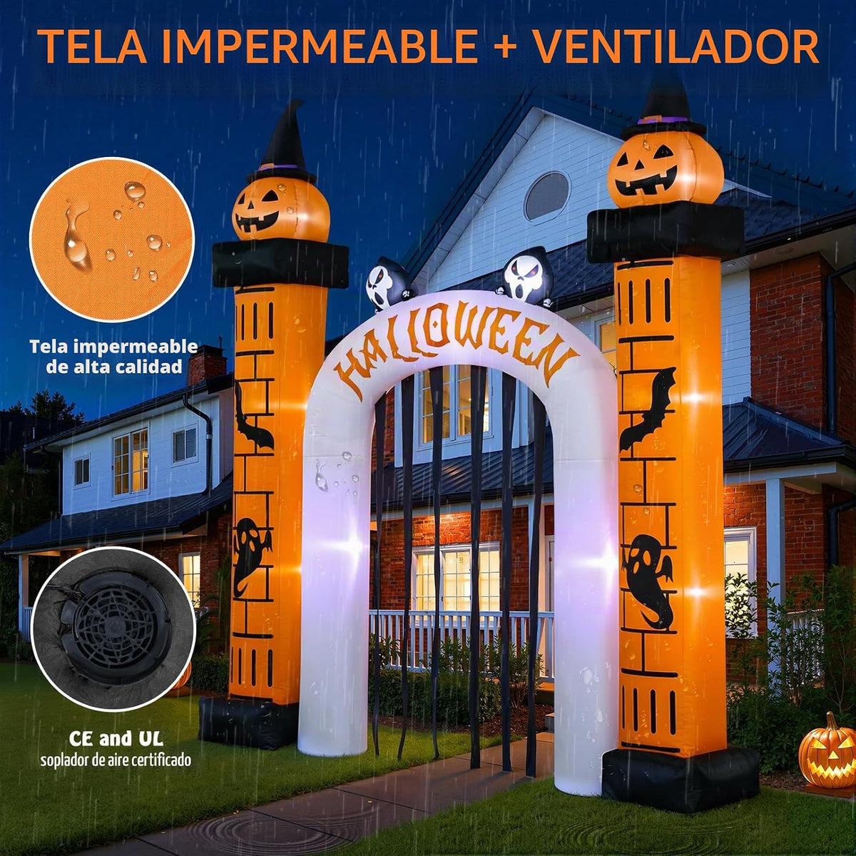 Arco inflable gigante de Halloween de 11 pies de alto x 10 pies de...